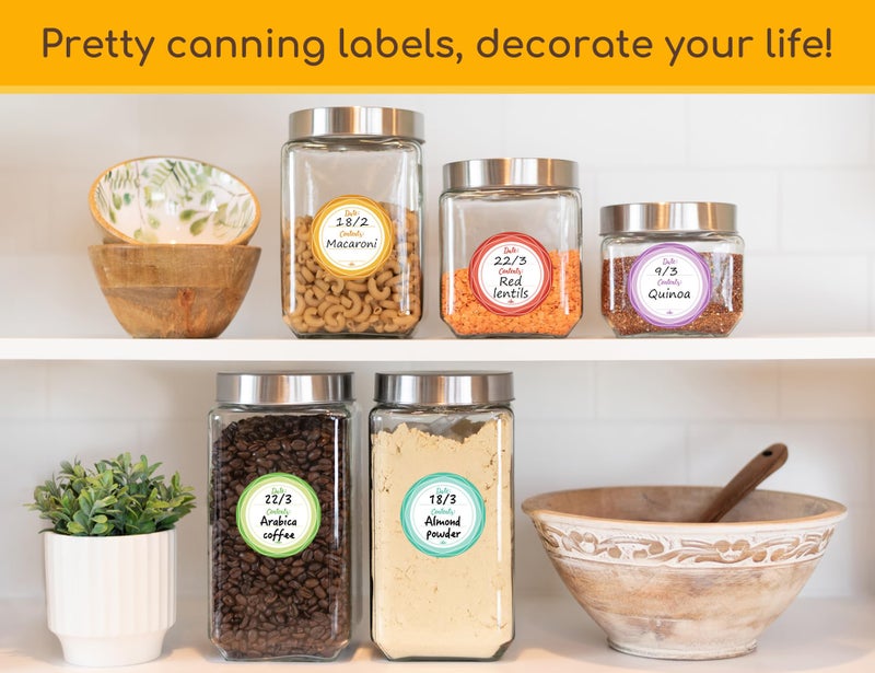 CHUBBIEE Mason Jar Lid Labels, Removable Waterproof Canning Sticker for Regular & Wide Mouth Jar, 2 Inch Round Write-On Tags for Jams, Jellies, Spices, Meal Prep & Pantry Organization, 90pcs (Forest Streams) - Image 2